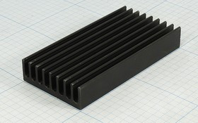 Охладитель (радиатор охлаждения) 100x 50x 16, тип F04, аллюминий, HS183-100, черный