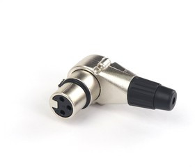 AuraSonics X3FR кабельный разъем угловой 3-контактный XLR female, посеребренные контакты, никель