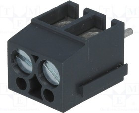 AK100/2DS-5.0-V-GRAU, PCB Terminal Block, 5mm Pitch, Right Angle, Screw, 2 Poles