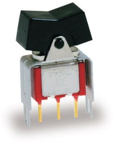 300SP3J1BLKM6QE, Rocker Switches 5A 120VAC / 28VDC On-Off-On PC Mnt