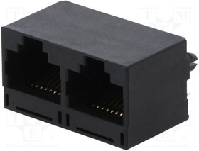 RJJU88242E1V004, Гнездо, RJ45, PIN: 8, Кат: 5, Конф: 8p8c, THT, угловой