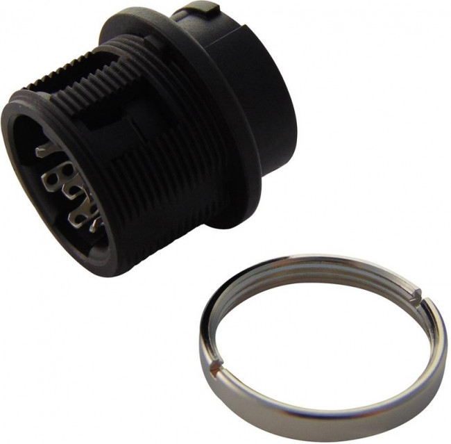 T 3427 000, Гнездо: DIN: "мама": PIN: 6: на панель, скрученный: пайка: 300В: 5А