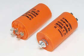 Конденсатор пусковой, емкость 14 мкФ, 450~В, размер 40x70m болтМ8, номинальное отклонение: 5, пласти