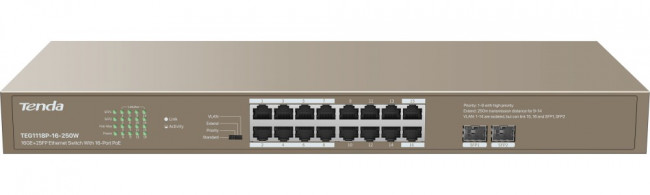 Коммутатор 16PORT TEG1118P-16-250W TENDA