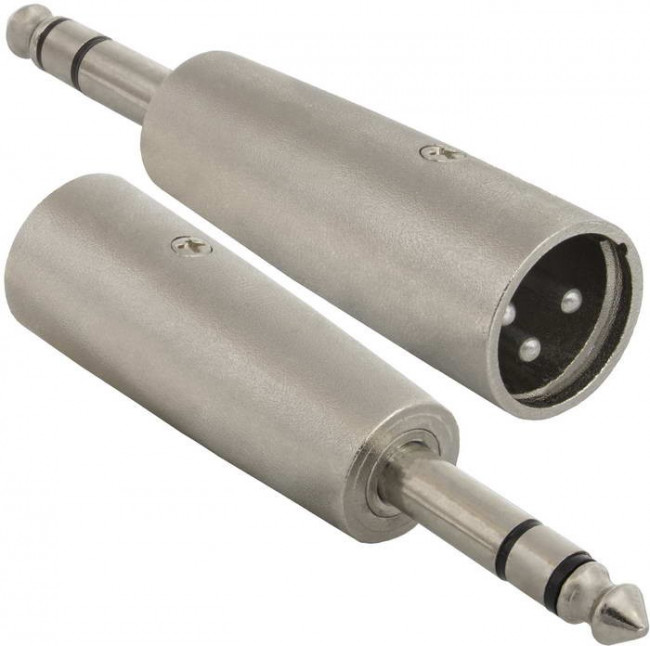 JD-494 / XLR 3P M-jack 6.3 stereo M, Переходник микрофонный JD-494 XLR 3pin штекер (папа)-Jack 6.3 stereo штекер (папа), 48 В, -20...+50°C,