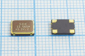 Кварцевый генератор 13.560МГц 3.3В, HCMOS/TTL в корпусе SMD 7x5мм, гк 13560 \\SMD07050C4\T/ CM\3,3В\ Кварцевый генератор 13.560МГц 3.3В, HCMOS/TTL в корпусе SMD 7x5мм, гк 13560 \\SMD07050C4\T/ CM\3,3В\