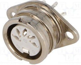 593-0500, Гнездо; DIN; "мама"; PIN: 5; Конф: 180°; пайка; 34В; 2А; посеребренные