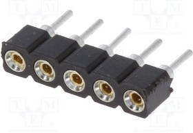 DS1002-01-1X05V13, Гнездо, IDC, "мама", PIN 5, прямой,цанговые контакты, 2,54мм, THT