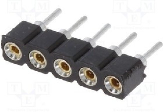 DS1002-01-1X05V13, Гнездо, IDC, "мама", PIN 5, прямой,цанговые контакты, 2,54мм, THT