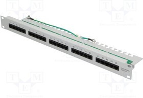 LOG-NP0050, Патч-панель; RJ45; RACK; серый; Кол-во портов: 25;
