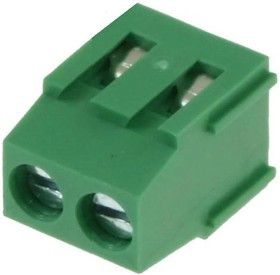 DG500-5.08-02P-14-00AH, Клеммник 2 конт. шаг 5.08 мм модульный, вертик. на плату, H = 14.0 мм, микролифт (пров. 24-12AWG/ до