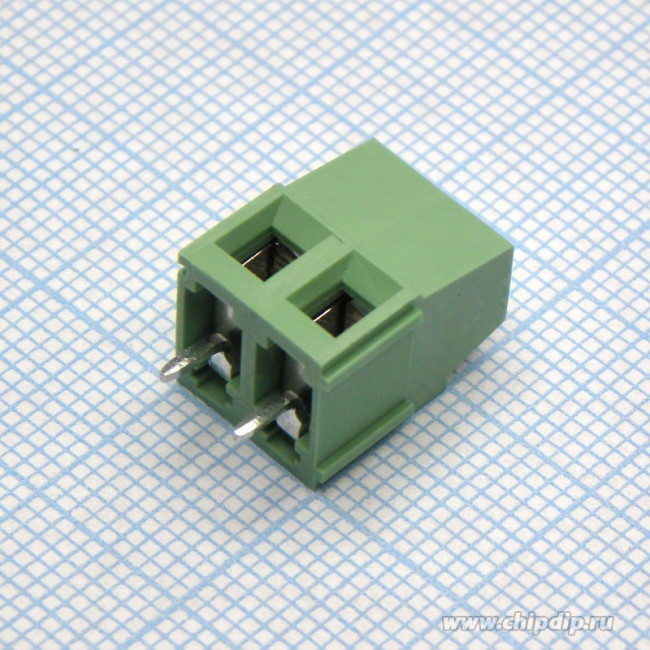 DG500-5.08-02P-14-00AH, Клеммник 2 конт. шаг 5.08 мм модульный, вертик. на плату, H = 14.0 мм, микролифт (пров. 24-12AWG/ до