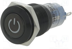 V16-21DT-24Y-A, Переключатель: антивандальный, Пол: 2, SPDT, 0,5A/220ВAC, 1A/24ВDC