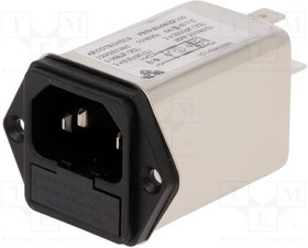 CS-001F/6/FUSE, Разъем: питания AC, гнездо, "папа", 6А, 250ВAC, IEC 60320, -25-85°C
