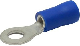 ROV-402 Наконечник кольцевой изолированный с ПВХ манжетой 1.0...2.6мм2/М4/ Синий/6500402