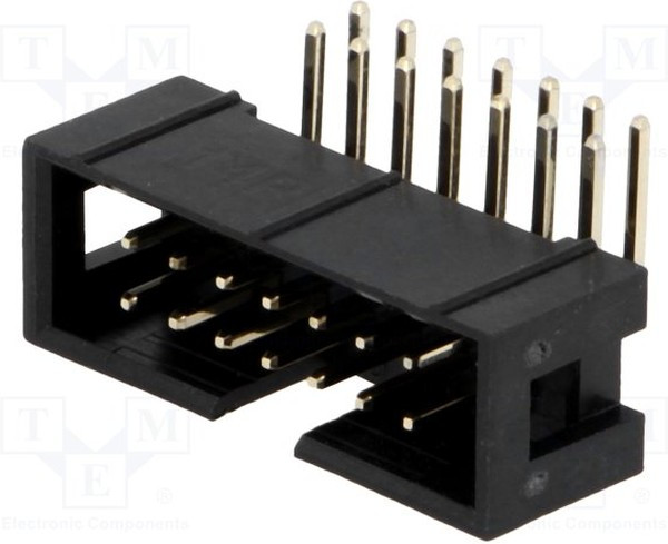 BH-14R (DS1013-14R) (IDC-14MR), Вилка на плату угловая 14pin 2.54мм