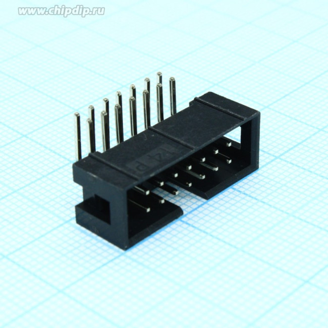 BH-14R (DS1013-14R) (IDC-14MR), Вилка на плату угловая 14pin 2.54мм