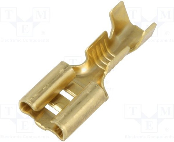 3833.60, Наконечник неизолированный плоский, 6,3x0,8 мм, 2,5 мм, латунь