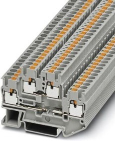 3211480, PTTB 2.5-2BE Series Grey Component Terminal Block, 0.14 4mm², Push In Termination
