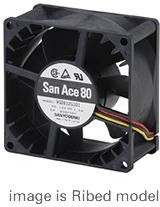9G0812H1011, DC Fans DC Axial Fan, 80x80x38mm, 12VDC, High Performance, Ribless, Tachometer