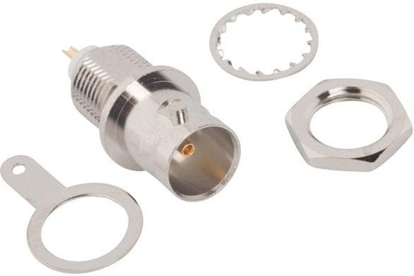 112427, BNC Series, jack Panel Mount BNC Connector, 75, Solder Termination, Straight Body