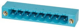 TBP01R1W-508-08BE, Pluggable Terminal Blocks Terminal block, pluggable, w screw lock, 5.08, receptical, 8 pole, blue