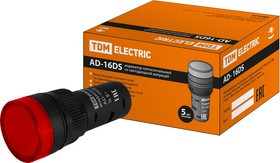 Лампа AD-16DS(LED)матрица d16мм красный 36В AC/DC TDM