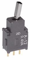 A12HP, Переключатель: тумблер, Пол: 2, SPDT, OFF-ON, 0,01A/28ВAC, -30-85°C