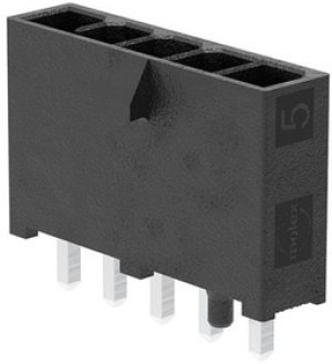 215915-1005, Power to the Board Mini-Fit Max Vertical Header, Single Row, 5 Circuits, Tin (Sn) Plating, Black