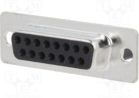 DBC15-SS, Разъем D-Sub; PIN: 15; вилка; "мама"; на провод; обжим; Цвет: черный