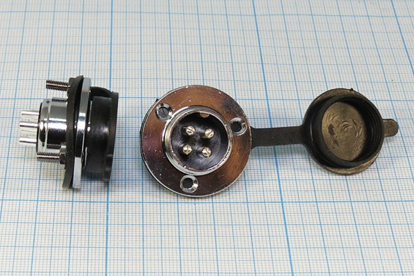 Разъем микрофонный MIC20 вилка, контакты 4P, монтаж на блок/фланец, М19, XS20JK4P-M