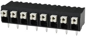 TBLH10-500-08BK, Fixed Terminal Blocks Terminal block, screwless, High Temp, 5.00, Horizontal, 8, Black w Gray Button