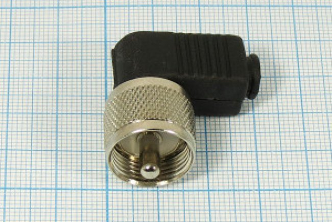 Высокочастотный разъём UHF угловой с пластмассовым хвостовиком и креплением под винт; №2978 шт UHF\4-6мм\\винт\угл пл хвост
