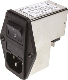 4304.4022, Разъем: питания AC, гнездо, "папа", 2А, 250ВAC, IEC 60320, -25-85°C