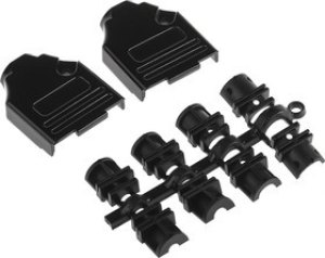 MHDTZK9-BK-RA-PC-BK-K, MHDTZK-BK Series Zinc D Sub Backshell, 9 Way, Strain Relief MHDTZK9-BK-RA-PC-BK-K, MHDTZK-BK Series Zinc D Sub Backshell, 9 Way, Strain Relief