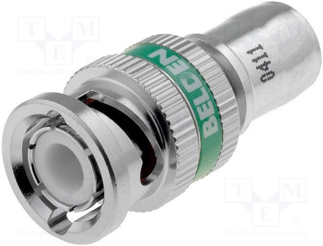 1694ABHDL, RF Connectors / Coaxial Connectors RG6 BNCHD 1P LC/PLN COMPRESN CONECTR GRN