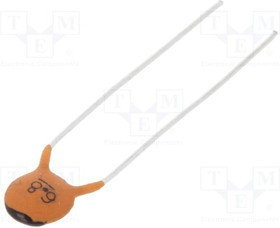 CC-6P8/100, Конденсатор: керамический, 6,8пФ, 100В, C0G, ±10%, THT, 5мм CC-6P8/100, Конденсатор: керамический, 6,8пФ, 100В, C0G, ±10%, THT, 5мм