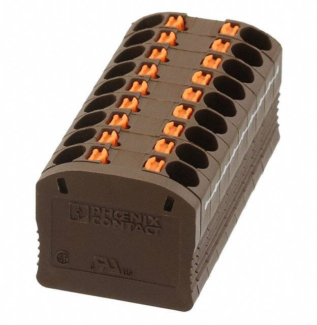 3002889, DIN Rail Terminal Blocks PTFIX 18X1,5-G BN 1.5mm2 adhesive mnt