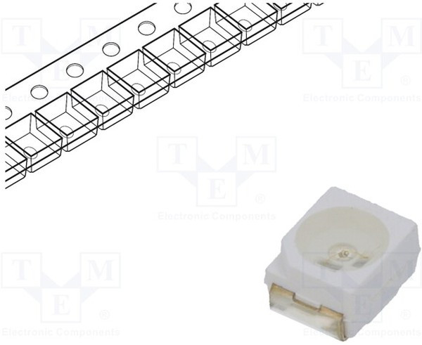 NTE30027, LED; SMD; 3528,PLCC2; blue; 25?48mcd; 3.5x2.8x1.9mm; 120°; 3.5?4.2V