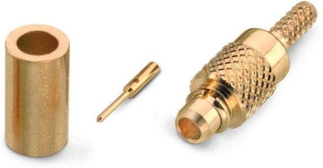 66046011210420, WR-MMCX Series, Plug Cable Mount MMCX Connector, 50, Crimp Termination, Straight Body