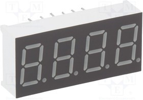 KW4-361AGA, Дисплей: LED, 7-сегментный, 9,2мм, 0,36", II.зн: 4, желто-зеленый