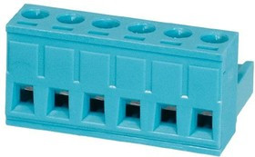 TBP01P1-508-06BE, Pluggable Terminal Blocks Terminal block, pluggable, 5.08 , plug, 6 pole, slotted screw, blue
