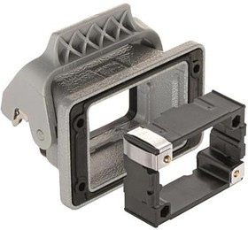 09300060391, Разъем для тяжелых условий, w/Frame, Основа, сквозной монтаж с гайкой, Корпус из Алюминия, 1 Рычаг