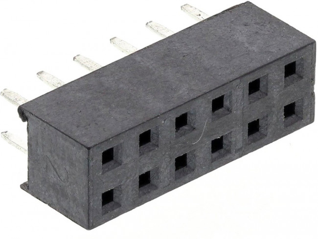 M22-7140642, Straight Through Hole Mount PCB Socket, 12-Contact, 2-Row, 2mm Pitch, Solder Termination