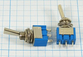 Переключатель рычажный, 220В, 3А, ON-ON, d 6,4, металл, 3C, MTS-102F1; Q-2016 M ПРыч\220В\ 3А\ON-ON\d 6,4\мет\ 3C\MTS-102F1\
