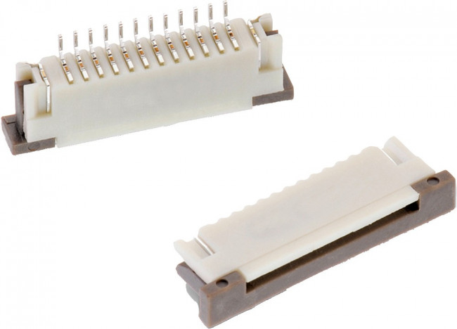 68612814122, WR-FPC 1mm Pitch 28 Way Horizontal Receptacle FPC Connector, ZIF Top Contact