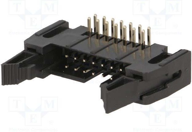 AWP-14K, Гнездо, IDC, "папа", PIN: 14, угловой 90°, THT, позолота, 2,54мм