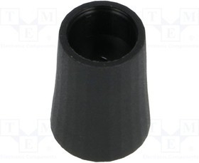 K88-BLK-D, Ручка, коническая, термопласт, dоси: 6мм, d12x17мм, черный