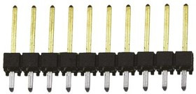 TSW-110-14-L-S, TSW Series Straight Through Hole Pin Header, 10 Contact(s), 2.54mm Pitch, 1 Row(s), Unshrouded