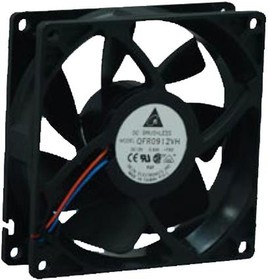 QFR0912VH, DC Fans Tubeaxial Fan, 92x25.4mm, 12VDC, Ball Bearing, Lead Wires, Locked Rotor Sensor QFR0912VH, DC Fans Tubeaxial Fan, 92x25.4mm, 12VDC, Ball Bearing, Lead Wires, Locked Rotor Sensor